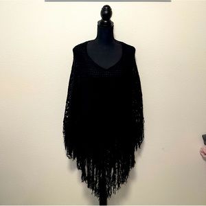 COPY - RUE21 Black Crocheted Poncho